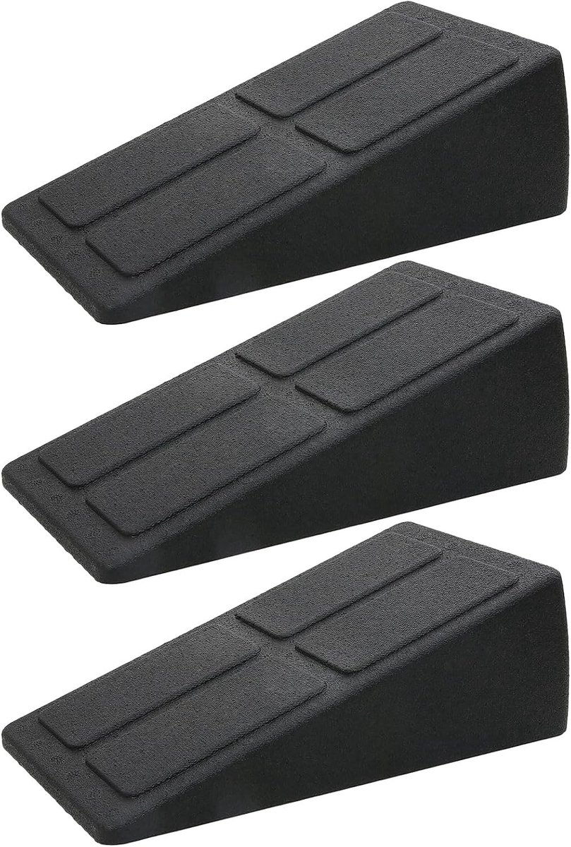 Set van 3 antislip schuine plank squat wigblokken van rubberen schuim voor optimale ondersteuning, verhoogde hielen en meerdere hoeken tijdens fitnessoefeningen
