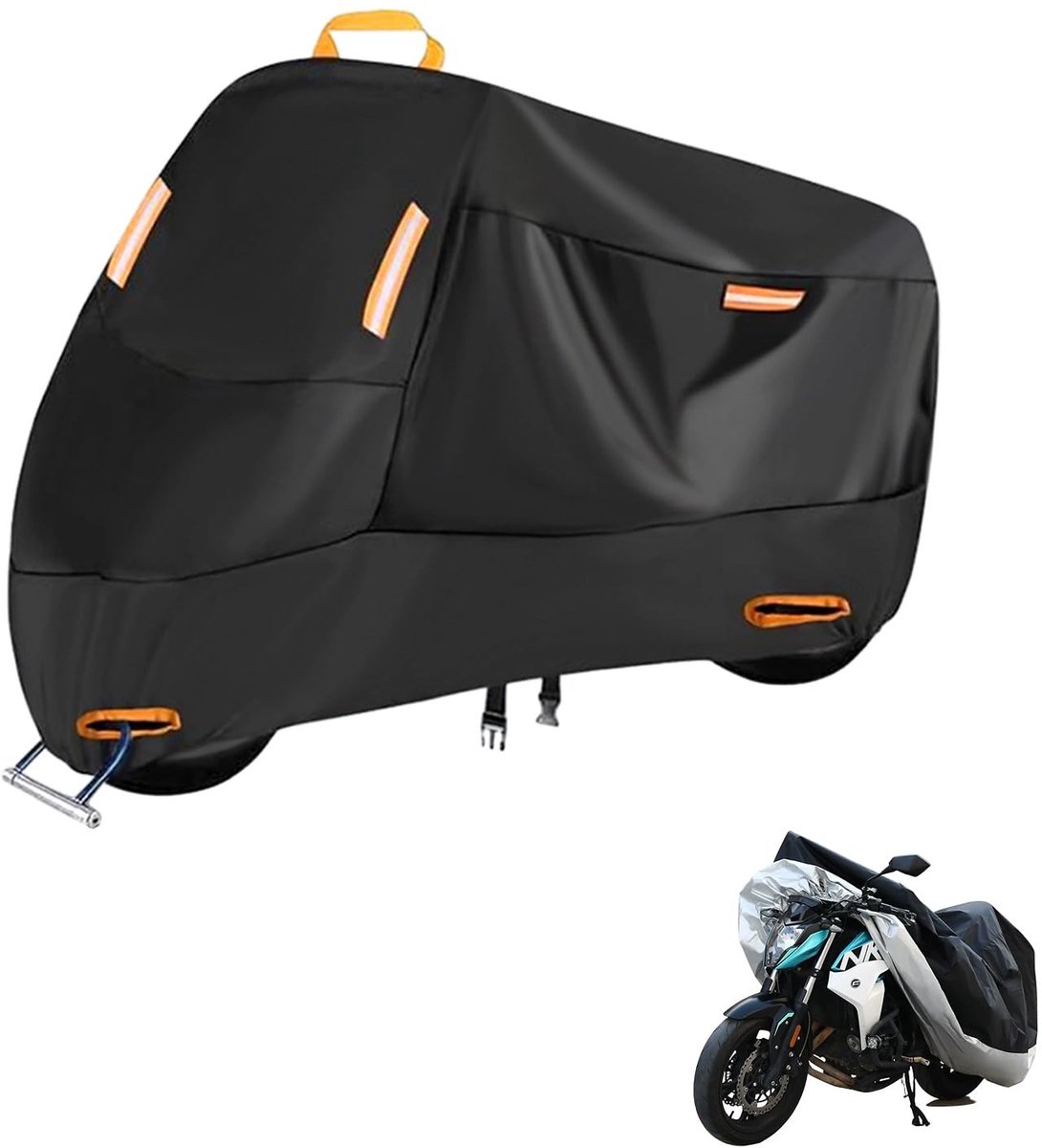 Motorhoes voor motorfiets - Waterdicht en UV-bestendig - Zwart