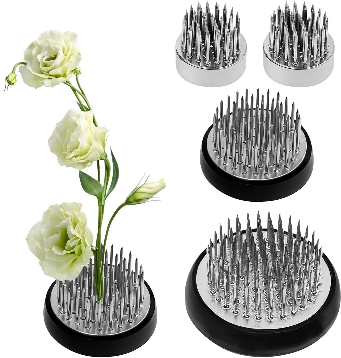 Set van 4 Roestvrijstalen Stekels - Voor Ikebana Bloemstukken
