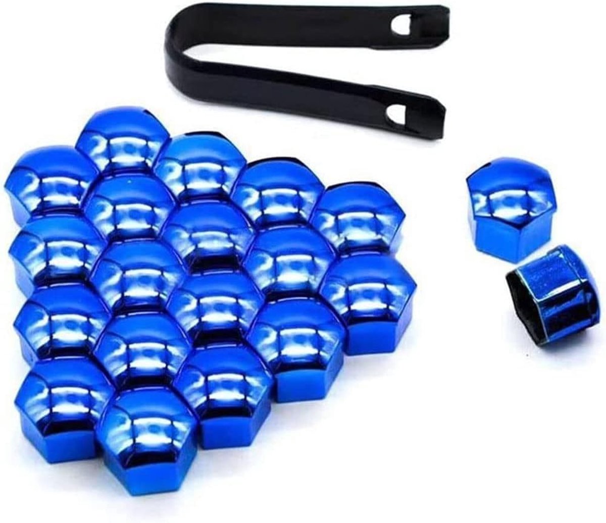Wielboutschroefdoppen - 20 Stuks Blauw