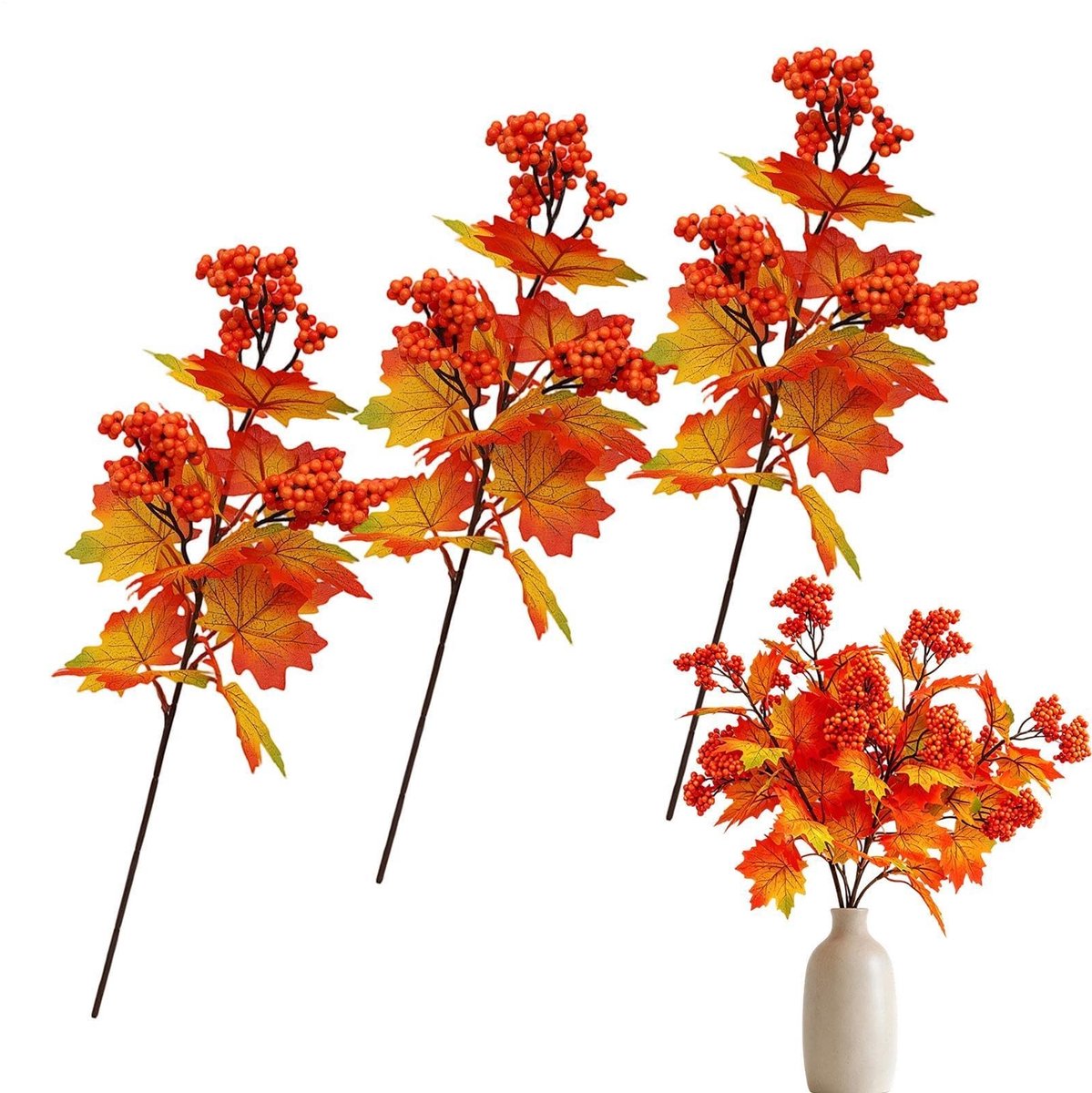 Kunstmatige Herfsttakken - 3 Stuks Bessen Decoratie