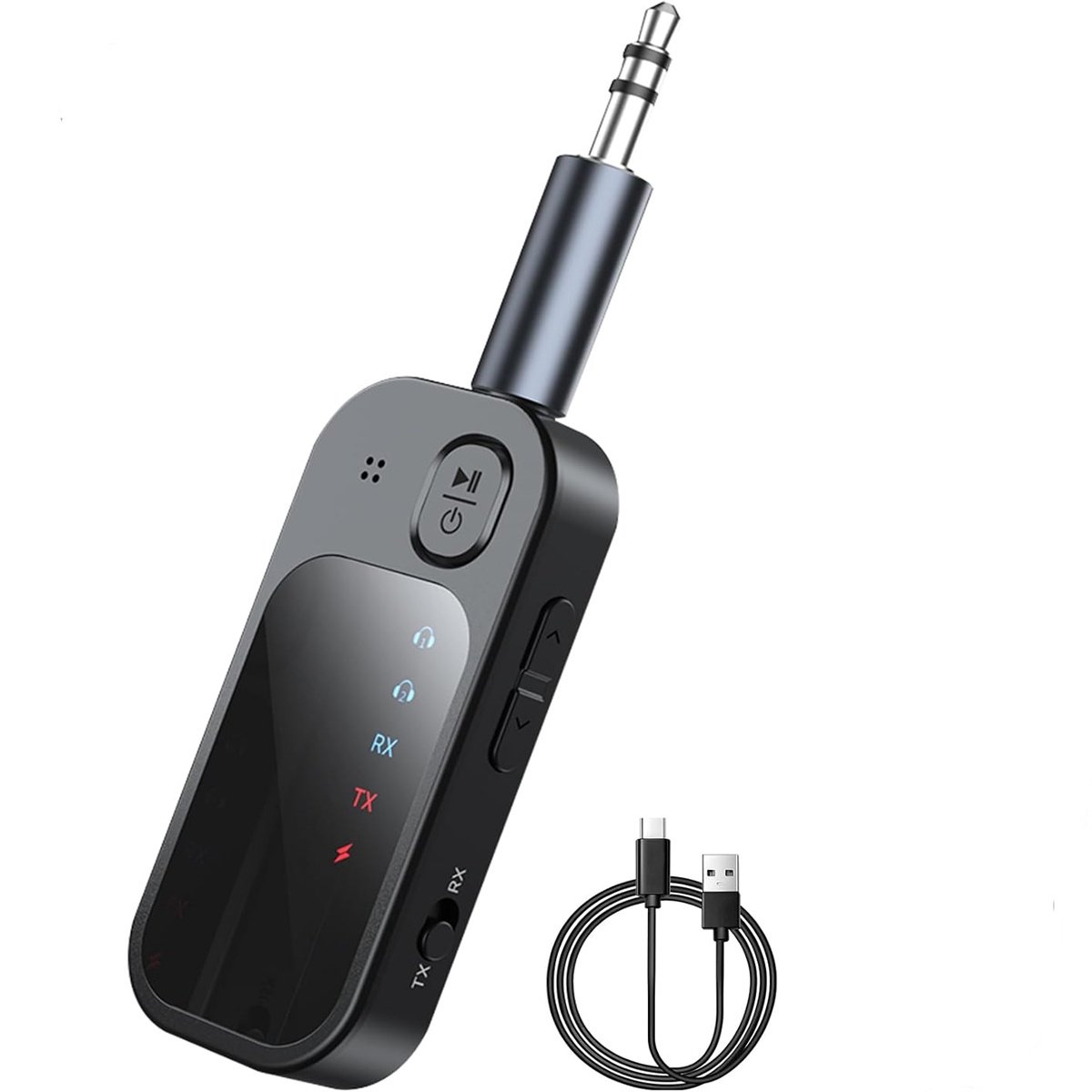 carmdering - Bluetooth Transmitter & Receiver 2 in 1 - BT 5.4 - 3.5MM AUX / RCA - Bluetooth Zender - Bluetooth 5.4 Receiver - Bluetooth Ontvanger - Bluetooth Transmitter- Draadloze Ontvanger - Voor auto-tv-pc