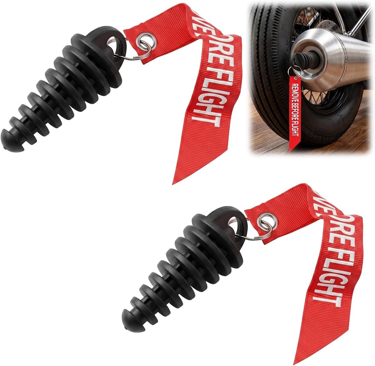 Set van 2 Uitlaatdempers 15-38mm voor 2-takt Motoren, Alternatief voor Rubber, Accessoires voor Motocross en Onderhoud