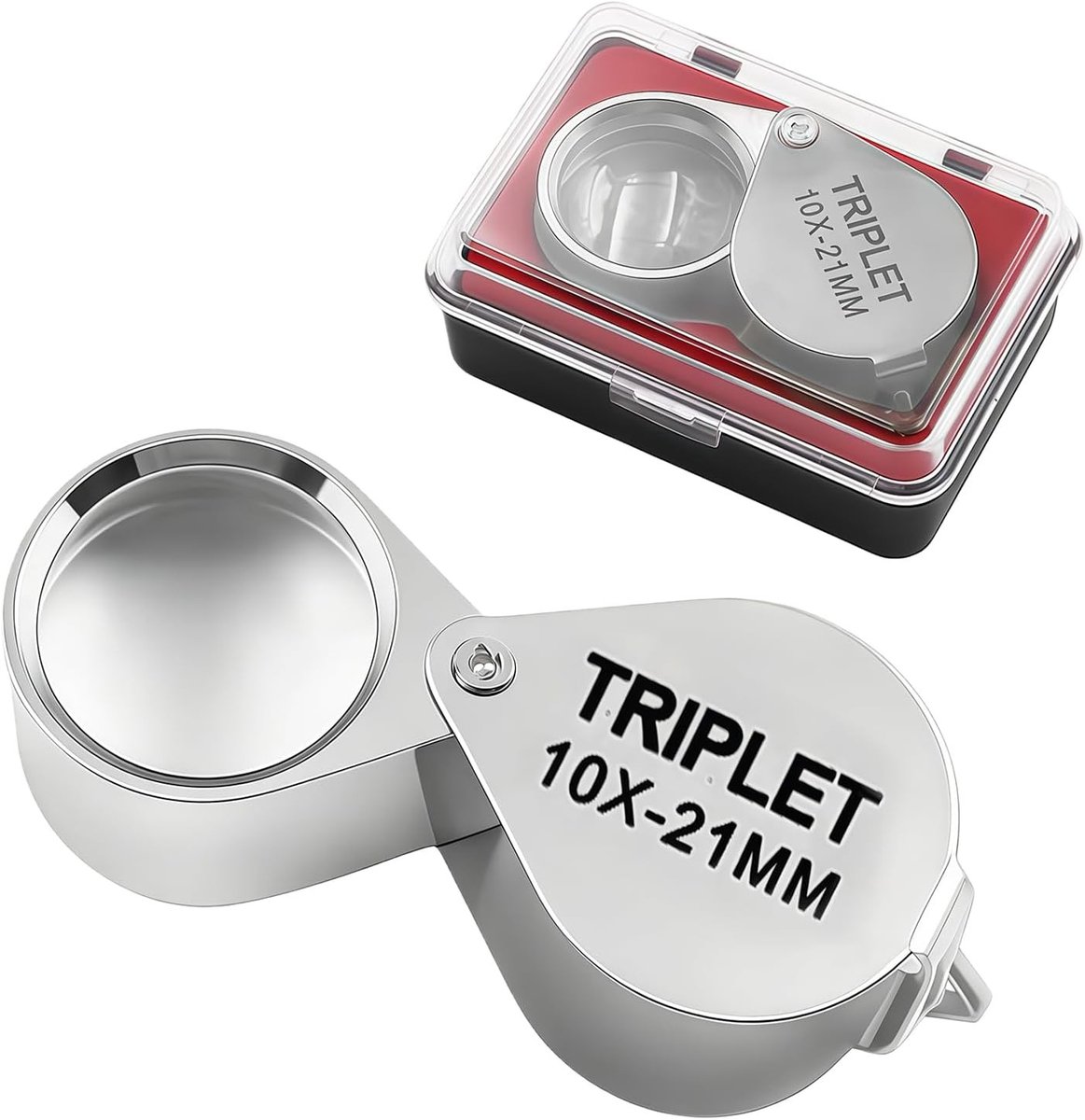 Pocket Vergrootglas 10x Vouwbaar, 21 mm, Ideaal voor Sieraden, Antiek en Detailwerk