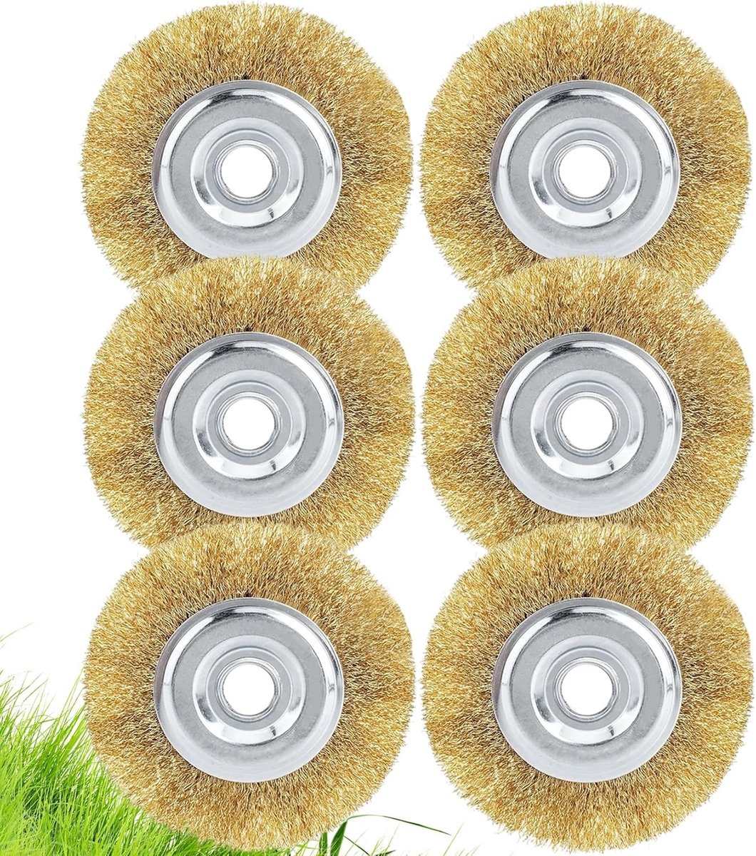 Set van 6 Ronde Voegborstels, 110 x 16 mm, Geschikt voor Onkruidverwijdering en Reiniging, Vervangborstels voor Diverse Borstels en Tuingereedschap
