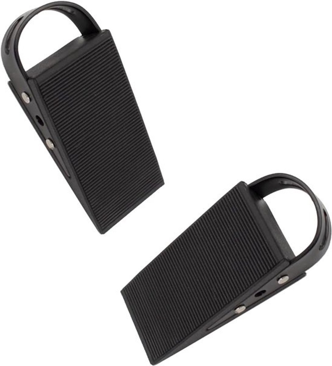Deurwig Set - Deurstoppers Wiggen - Deuren Open Houden - Antislip Trapprofiel - 13x12.5x1.3 cm - Mat Zwart