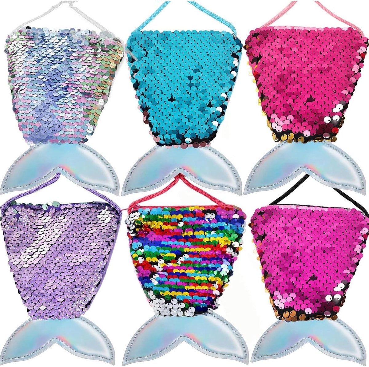 Mermaid tas voor kinderen, 6-delige set, Medium formaat, Trendy en kleurrijk ontwerp