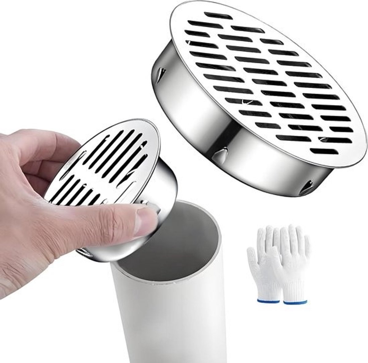Afdekking Afvoerputje - Afvoerrooster Douche - Voorkomen Verstoppingen - Roestvrij Staal - 40-200 mm - Zilver
