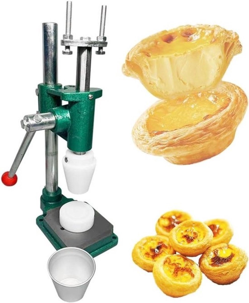 Eiertaart Shell Machine - Custard Tart Pers - Bakken van Taart - Handmatige Bediening - 74mm x 44mm x 58mm