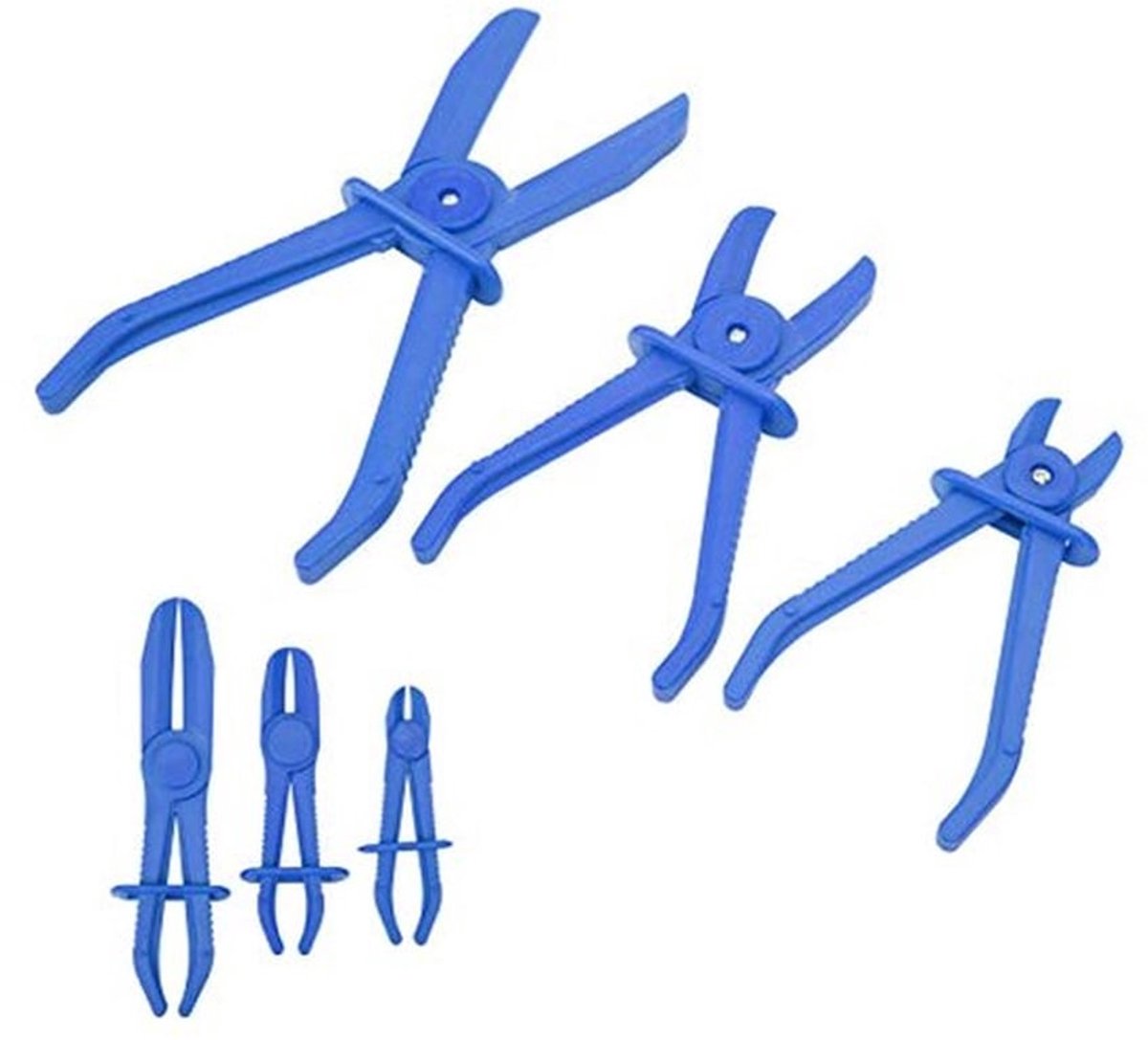 Slangklemtang 3-delige flexibele brandstofrem-waterleiding slangklem gereedschapsbuis afkortingstang met antisliphandgreep (blauw)