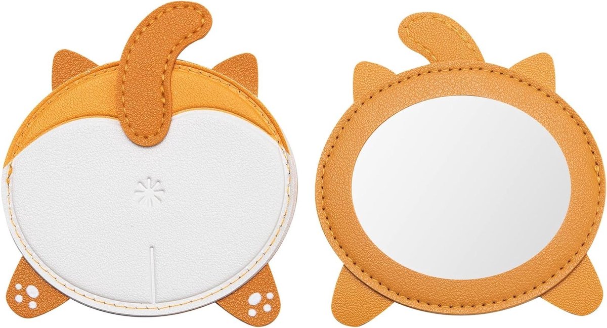 Compact Spiegel Set - 2 Stuks - Mini Reismirror - PU Leer