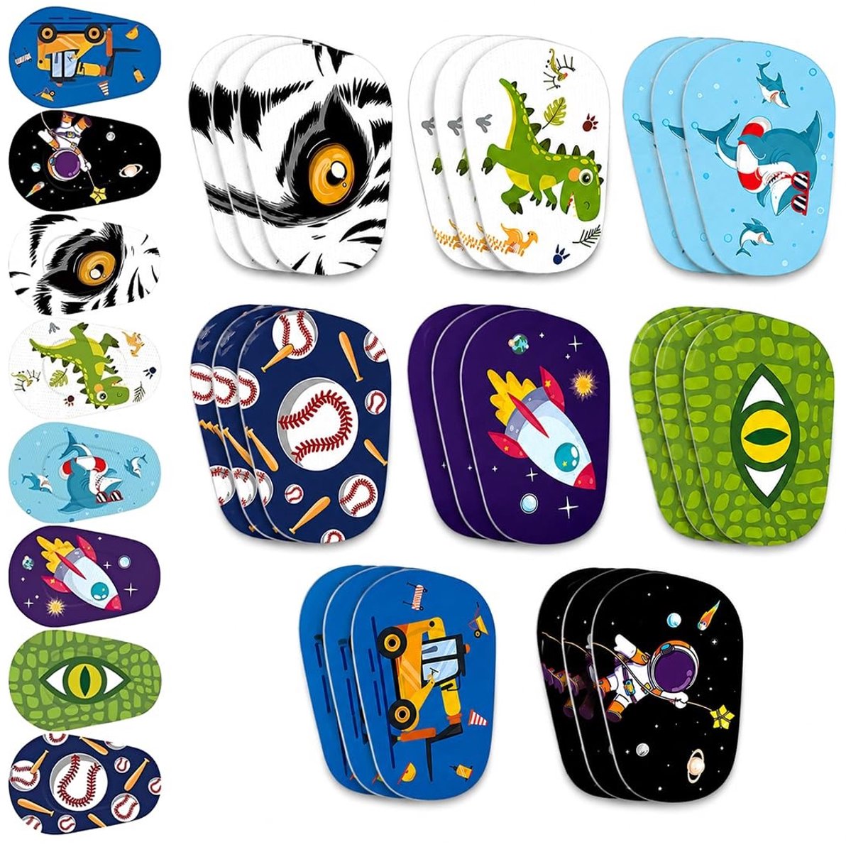 Kinderen Oogpleisters - Zelfklevend - 24 Stuks in 8 Motieven