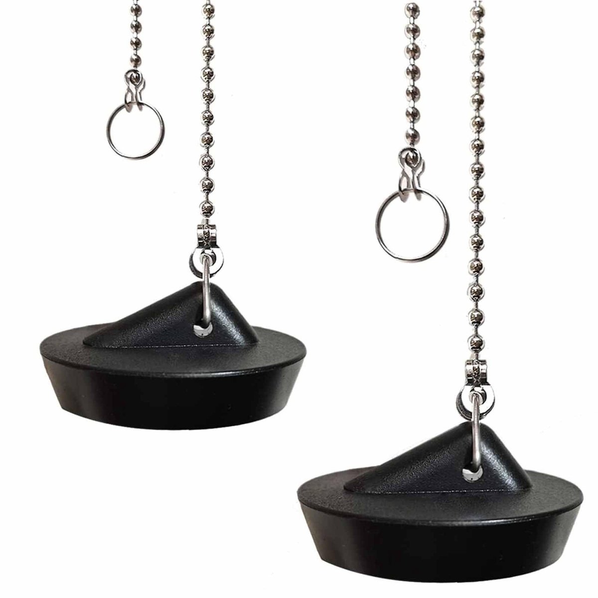 Set van 2 Silicone Afvoerpluggen met Ketting - Geschikt voor Keuken en Badkamer