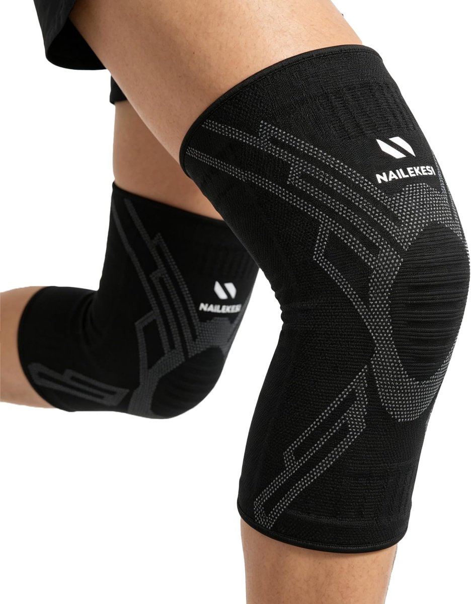 Kniebeschermers voor sport - Ademend en antislip - Zwart