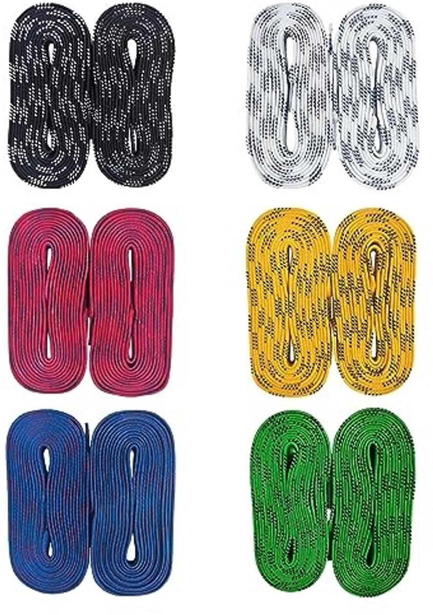 Hockeyschoenveters - Waxed polyester - Zwart/wit