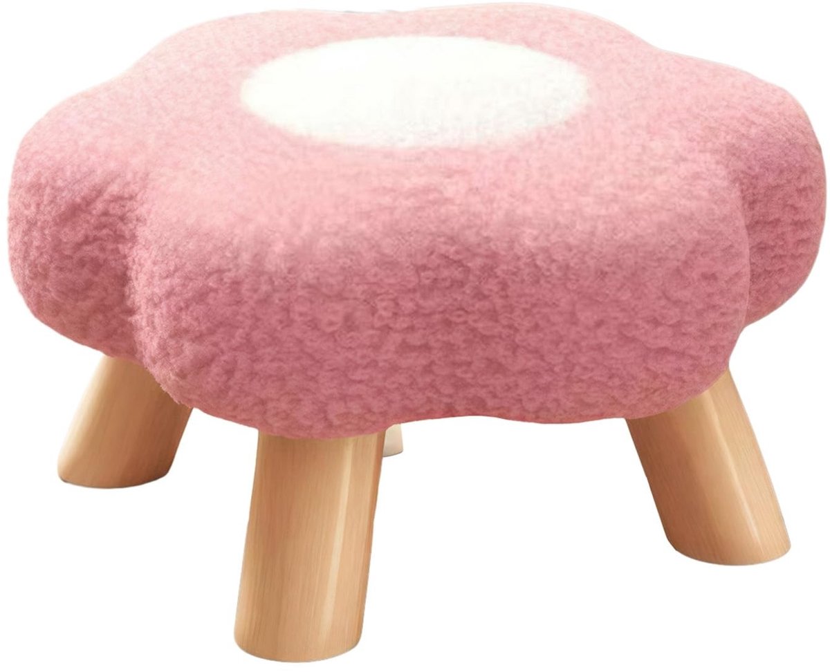 Bloemenkruk - Fluweel gewatteerde voetsteun - Roze