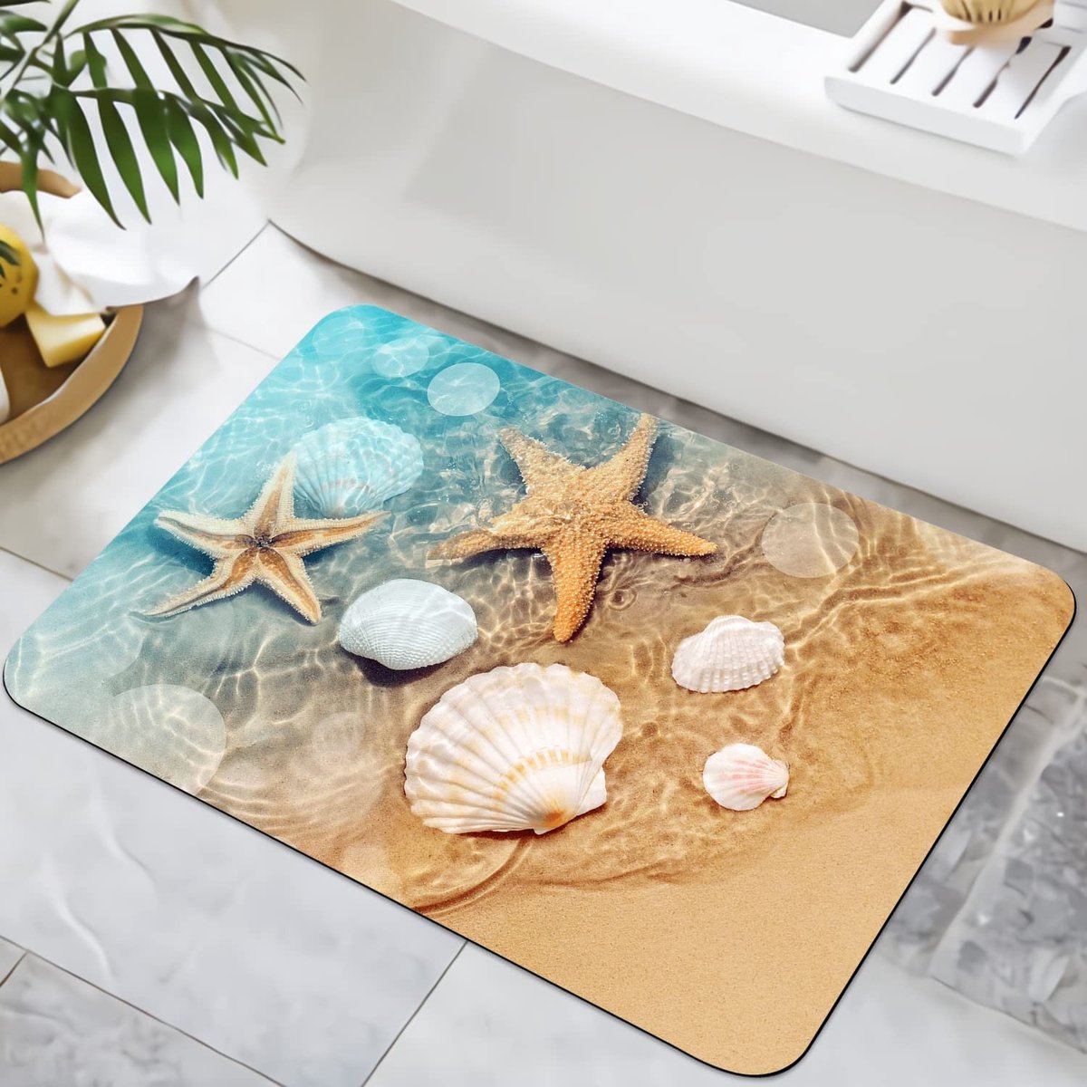 Badmat - Antislip en Wasbaar - Schelpen - 43cm x 60cm