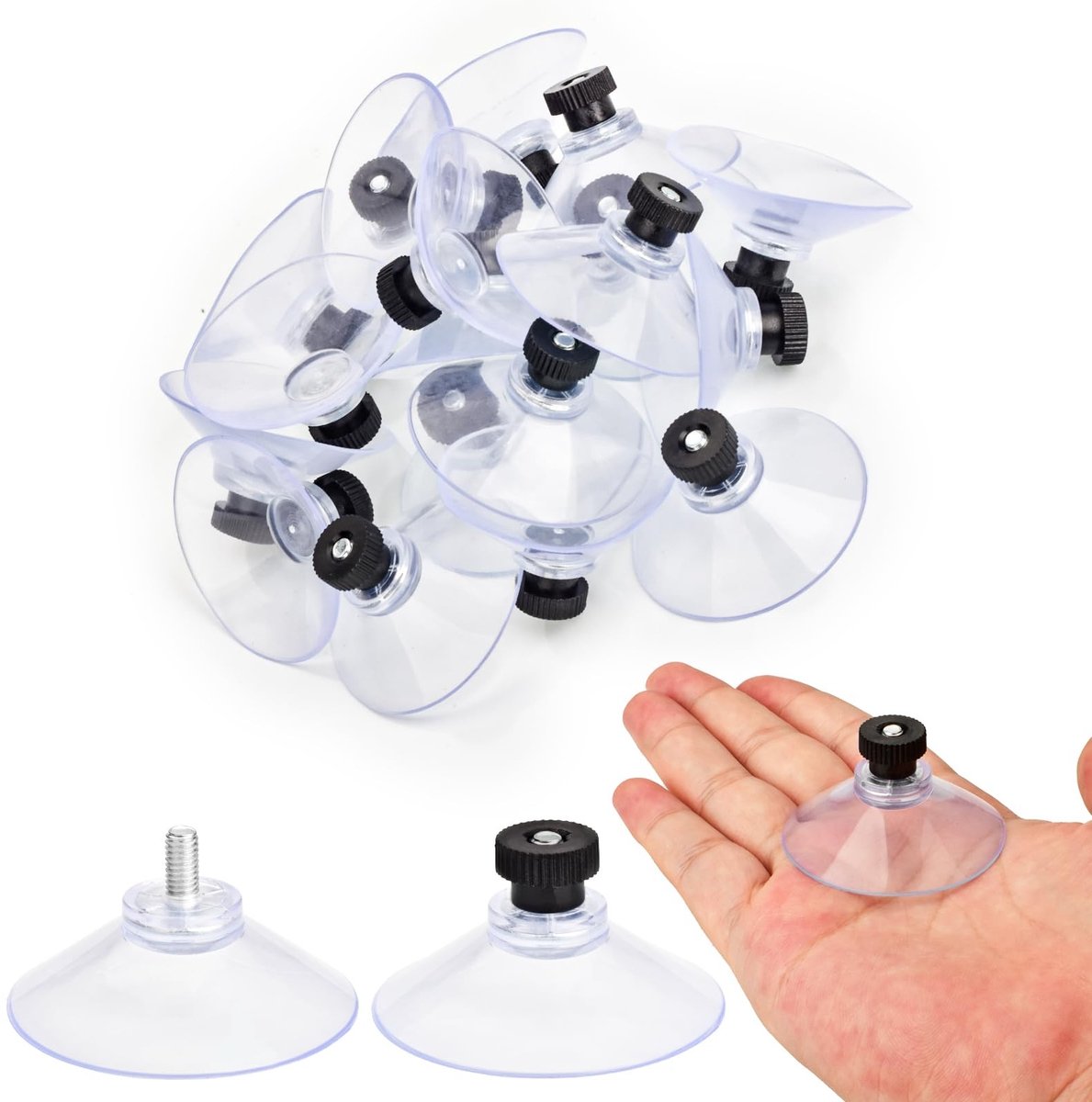 Zuignappen - 40 mm - Set van 50 Stuks - Zwart