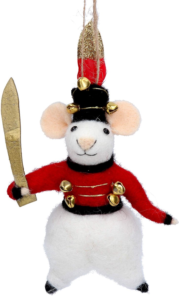 Hangdecoratie Muizen Soldaat - Handgemaakt - 12 cm