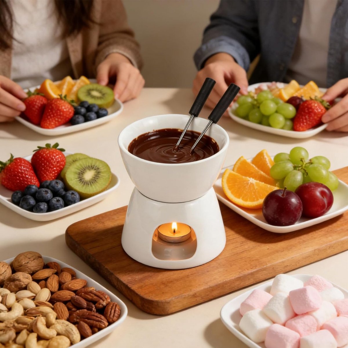 ZRNS® Chocolade Fondue - Fondueset Elektrisch - Kaasfondue Set - Fonduepan – foto 6