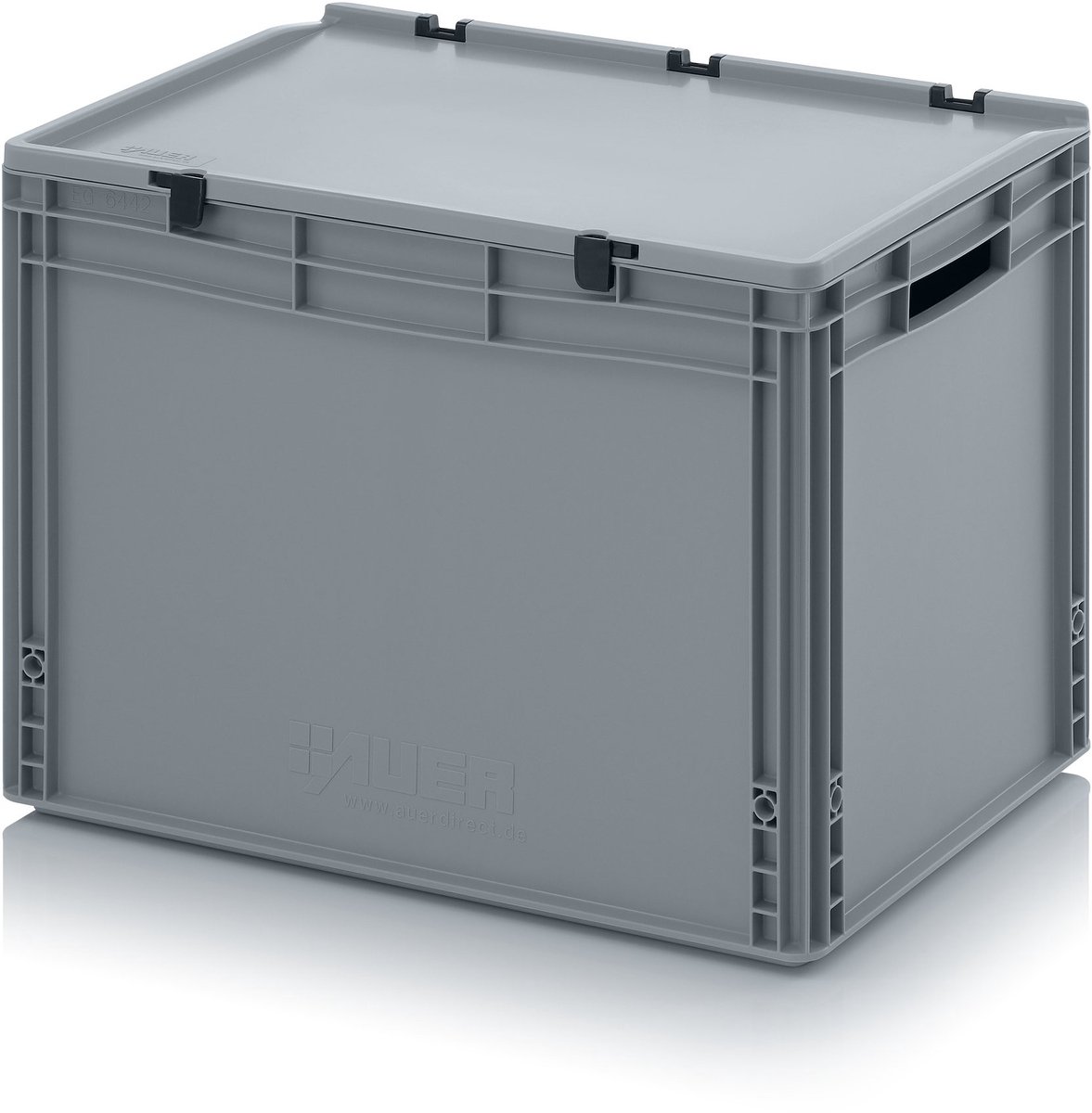 Eurocontainer met scharnierdeksel - 60 x 40 x 43,5 cm - Grijs