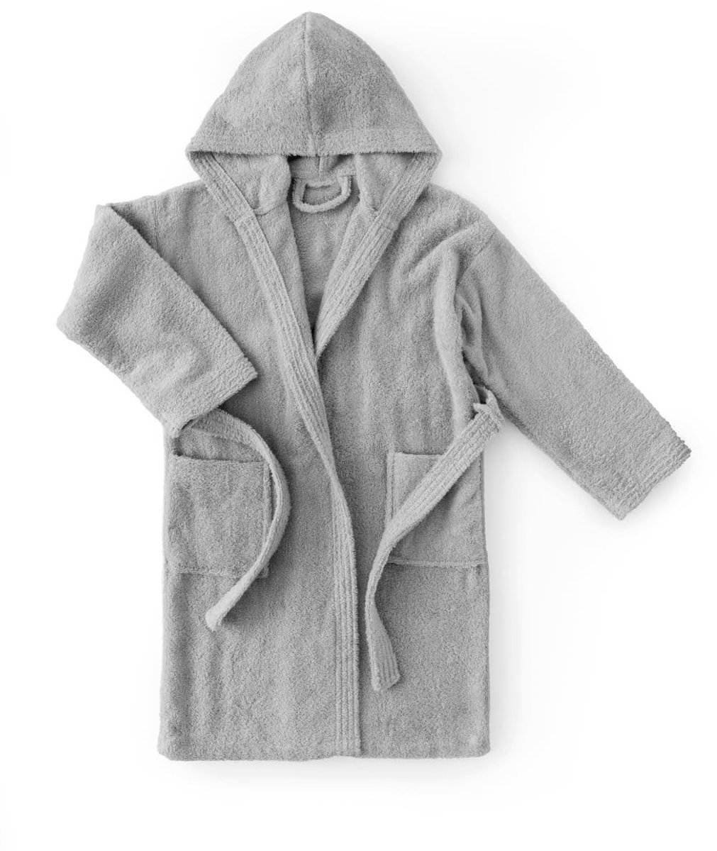 Unisex kinderbadjas - 100% katoen - Zilver