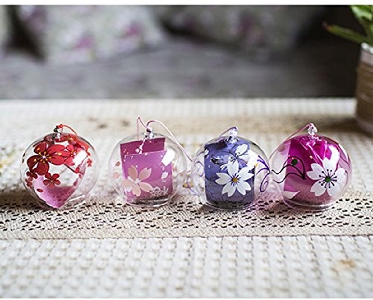 Set van 4 Japanse Windgong - Handgemaakt Glas - Decoratie
