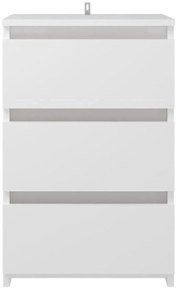 Nachtkastje – Bijzettafel – Ladekast – Bedtafeltje – Opbergkast – Wit – Set Van 2 – Hout – 40x35x62,5 cm – Compact En Robuust