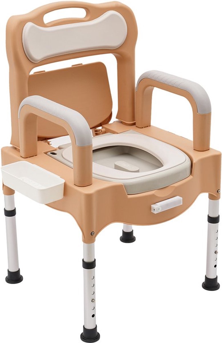 Toiletstoel Verstelbare Hoogte - 250 Kg Draagvermogen - PP Aluminiumlegering - Voor Ouderen En Gehandicapten
