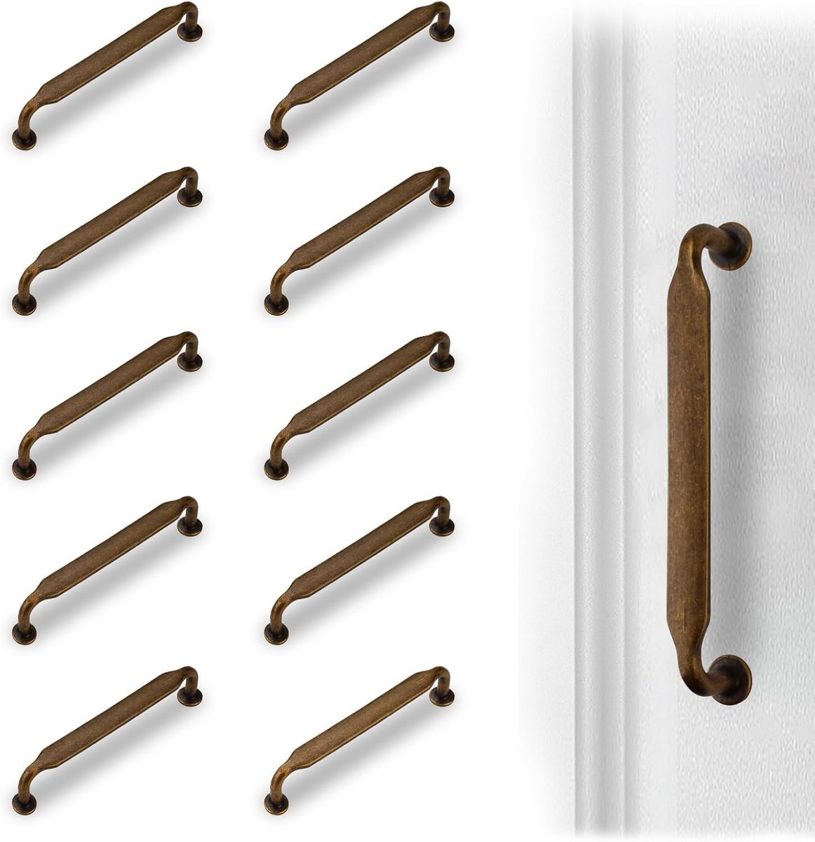 10 stuks 5" (128 mm) keukenkast handgrepen, antieke bronzen kasttrekken, vintage ladegrepen voor dressoir en meubels