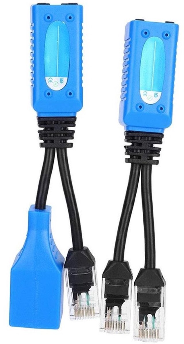 POE Splitter Kit - Netwerk Adapter - Apparaten Voeden - Passieve Spanning Gelijk - 2 Stuks - Zwart