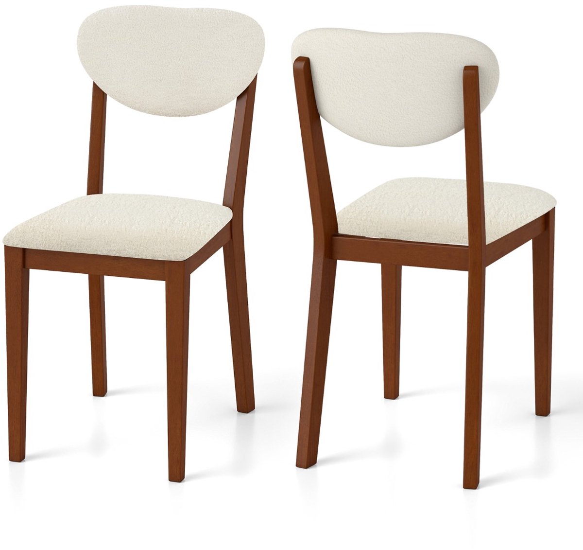 SureDeal® - Eettafel - Eetkamerset - Stoelen - Rechthoekige Tafel Rustieke - Gewatteerde Zittingen - 110x78x77 cm - Beige + Bruin
