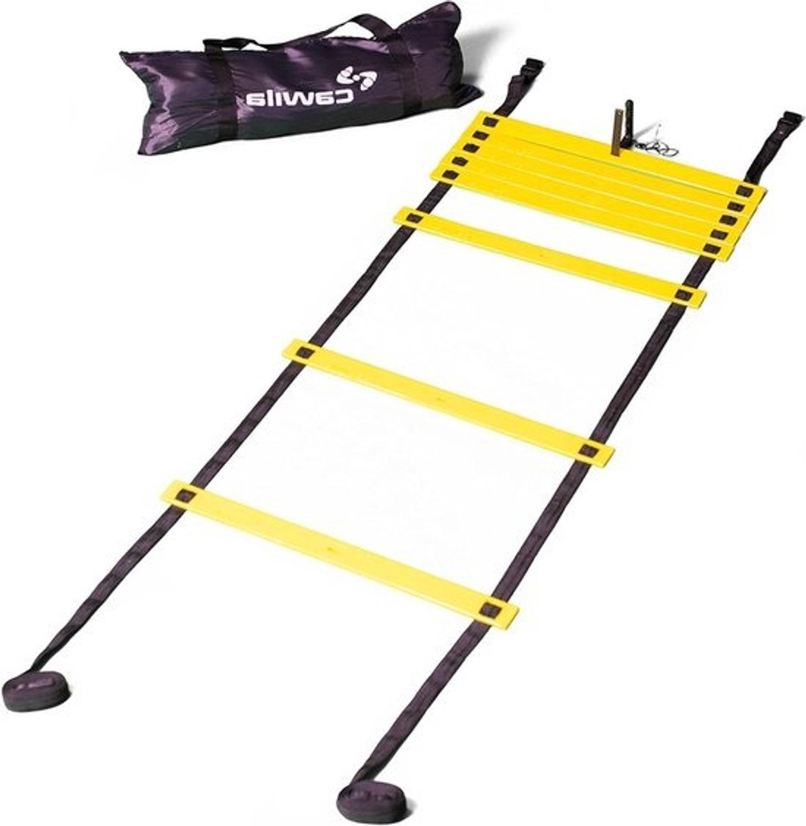 Trainingsladder - Coördinatieladder - Sporttraining - Verstelbare sporten - 8 Meter - Rood