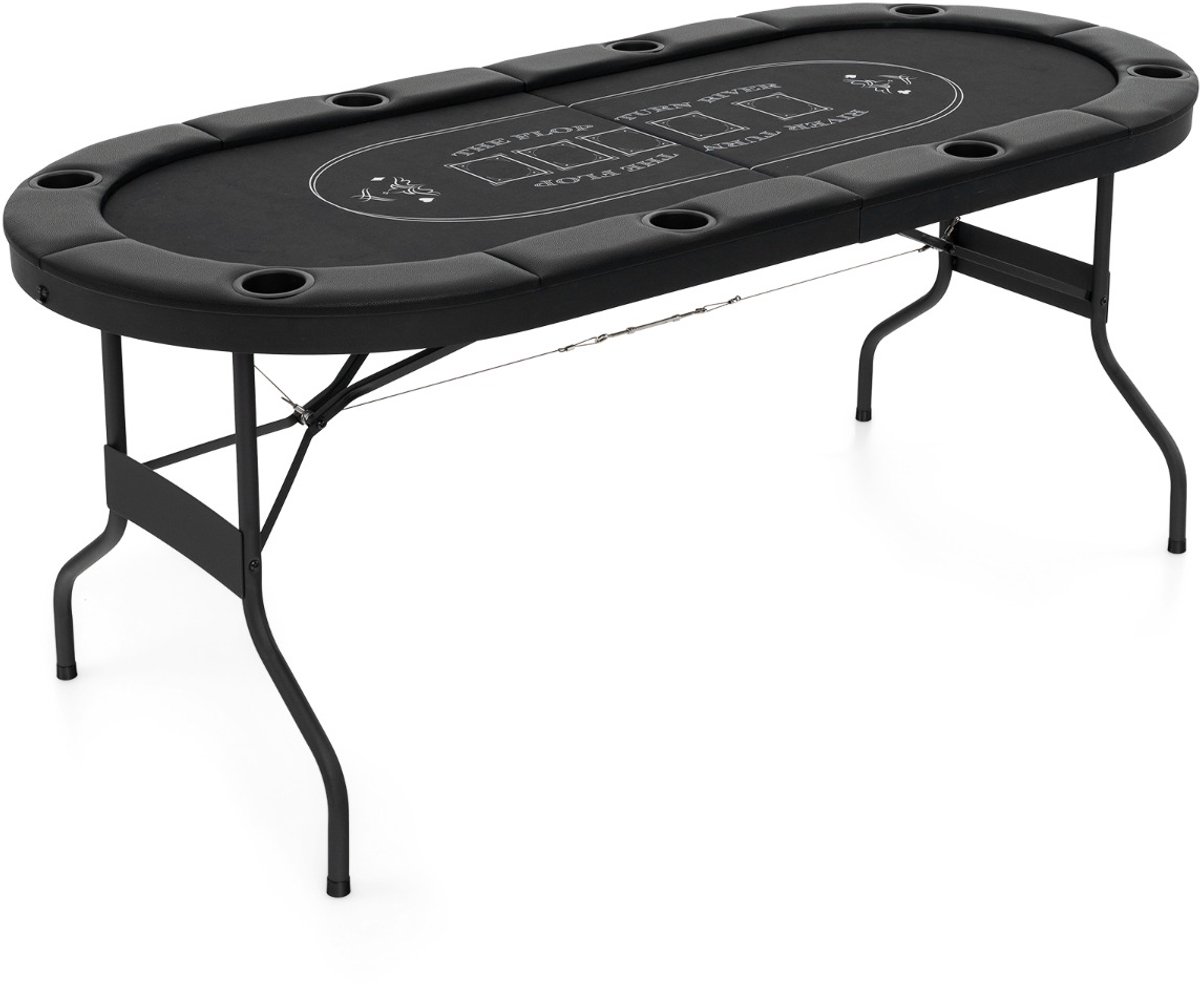 SureDeal® - Speelkamer - Opvouwbare Pokertafel - Spelers Speeltafel - Bekerhouders - Gevoerde Armsteun Zwart - 182x82x75 cm - Donkerbruin
