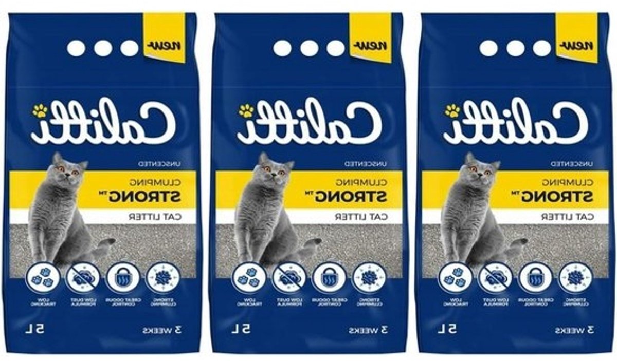 Kattenbakvulling Bentoniet - Kattenzand Geurloos - Hygiënisch Houden - Sterk Klontvormend - 3x 5 Liter - Niet Van Toepassing