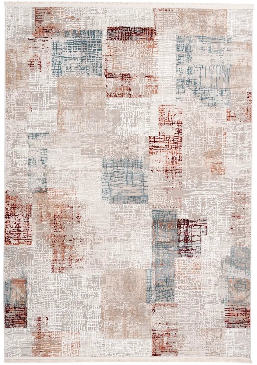 Dutch XXL Vintage Vloerkleed | Tapijt | Akropolis | Abstract | Grijs/Zalmroze | 80x150 cm Grijs / Zalmroze