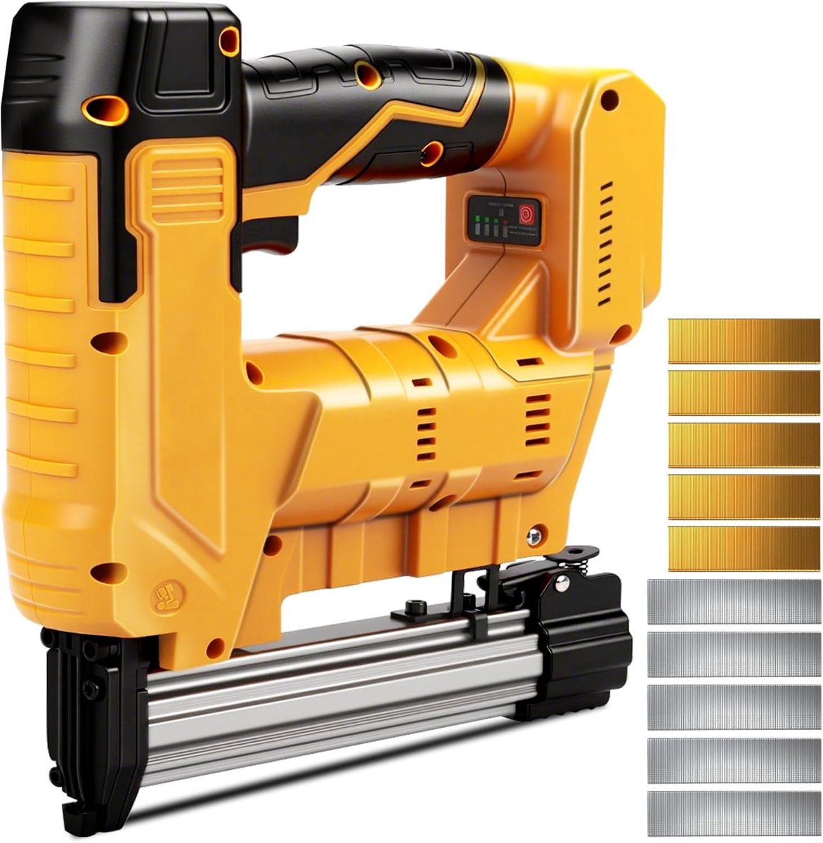 Draadloze 2-in-1 Nagelpistool en Elektrische Nietmachine voor Houtbewerking, Inclusief 500 Nagels en 500 Nietjes voor Thuisverbetering en DIY-projecten
