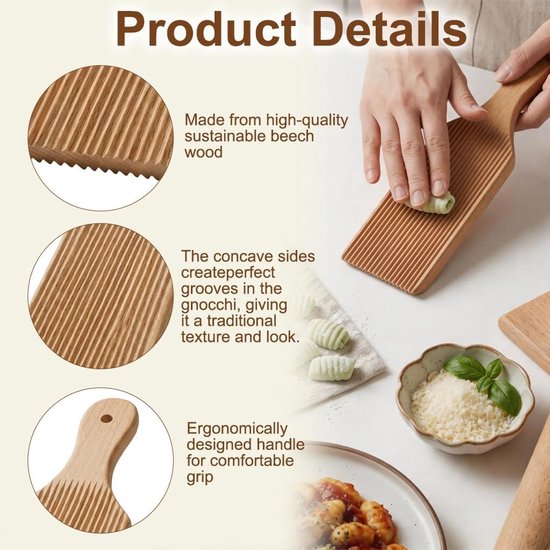 Gnocchi en Pasta Machine met Accessoires voor het Maken van Gnocchi, Spätzle, Macaroni en Fusilli — afbeelding 2