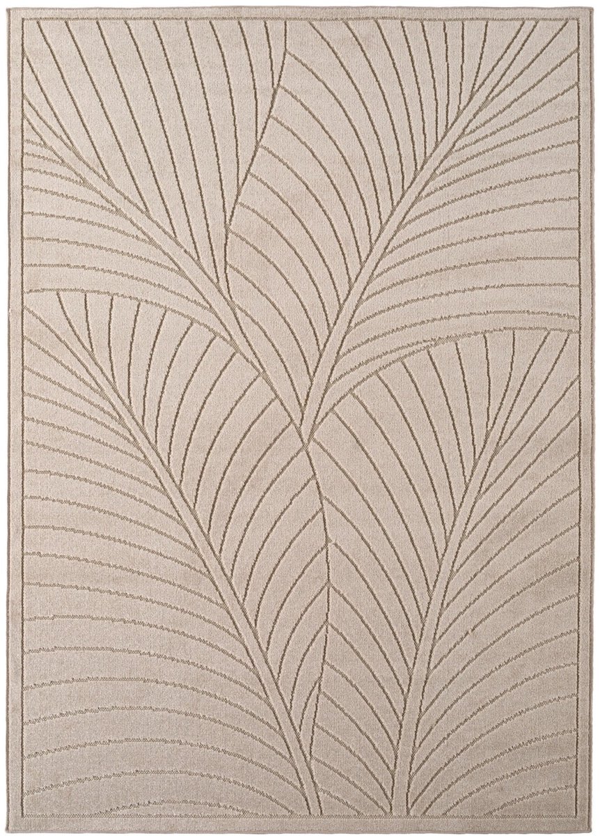 Dutch XXL Buitenkleed | Nova | Palmbladeren | Beige | 140x200 cm | Buitentapijt | Tuintapijt