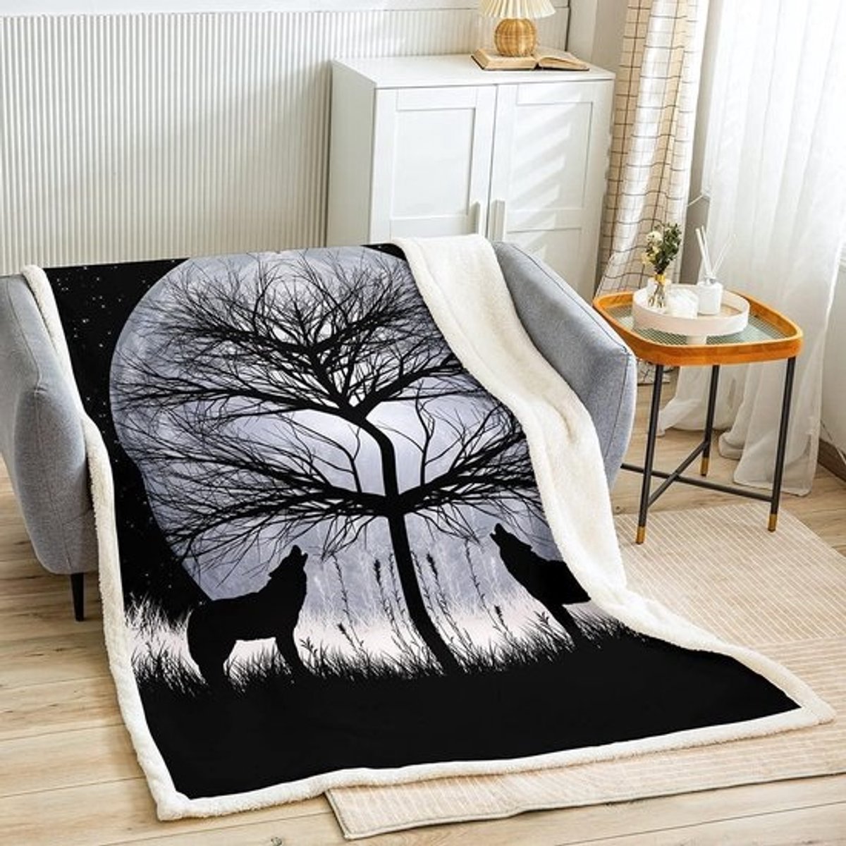 Fleece Deken - Plaid Plaid Deken - Gezelligheid Thuis - Sherpa Voering - 152 x 200 cm - Multicolor