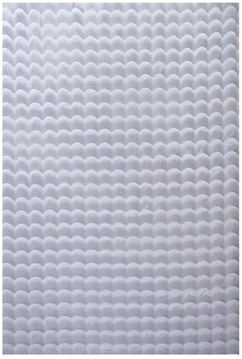 Dutch XXL Hoogpolig Vloerkleed | Tapijt | Ambiance | Ribbels | Zilver | 80x250 cm