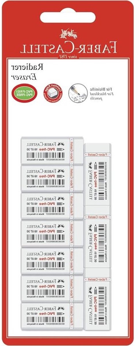 Kubusgummen - Gommen PVC-vrij - Smeervrij Gummen - PVC-vrij - 10 stuks - Wit