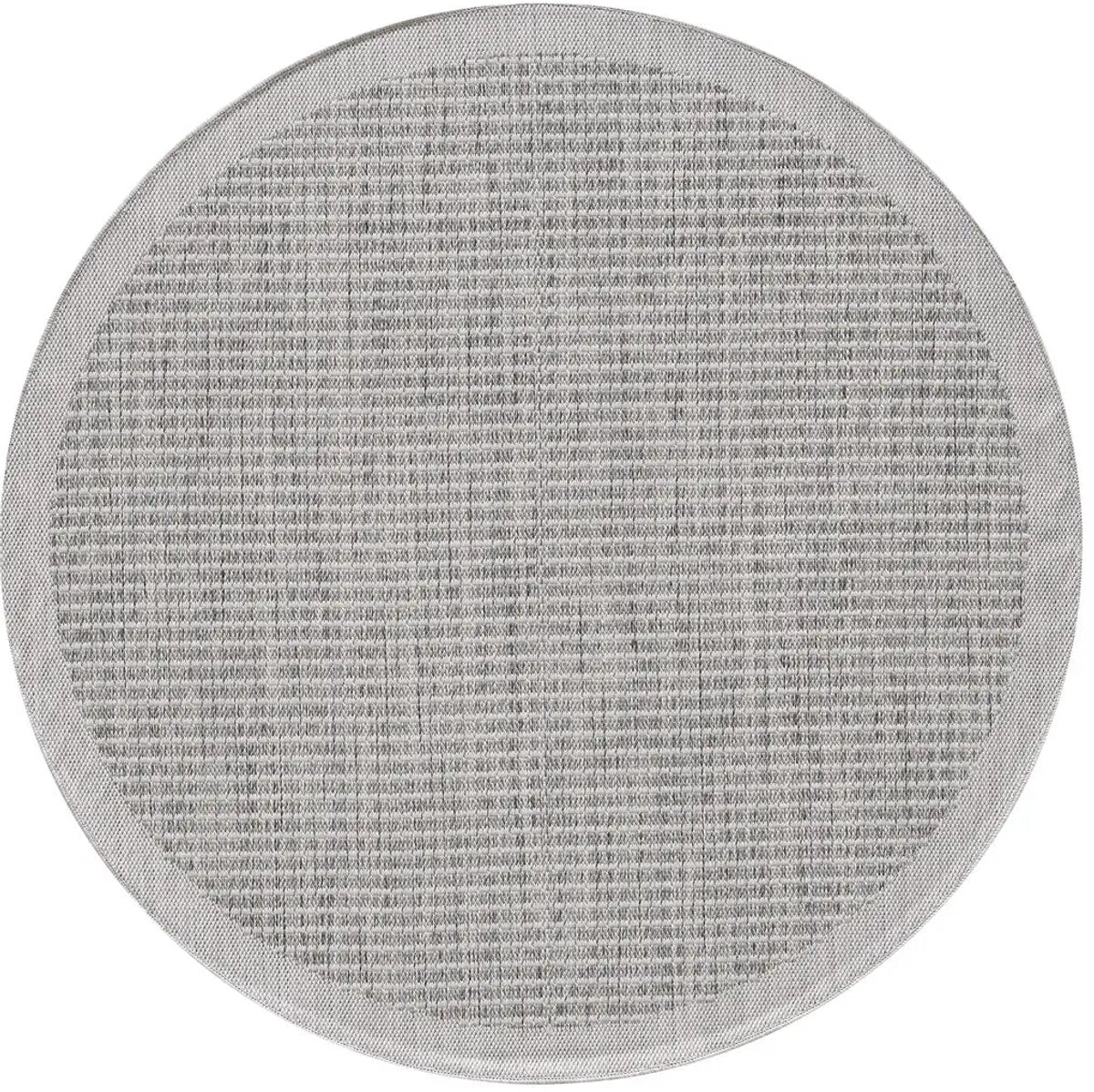 Dutch XXL Rond Buitenkleed | Giza | Kader | Grijs | 200x200 cm | Buitentapijt | Tuintapijt