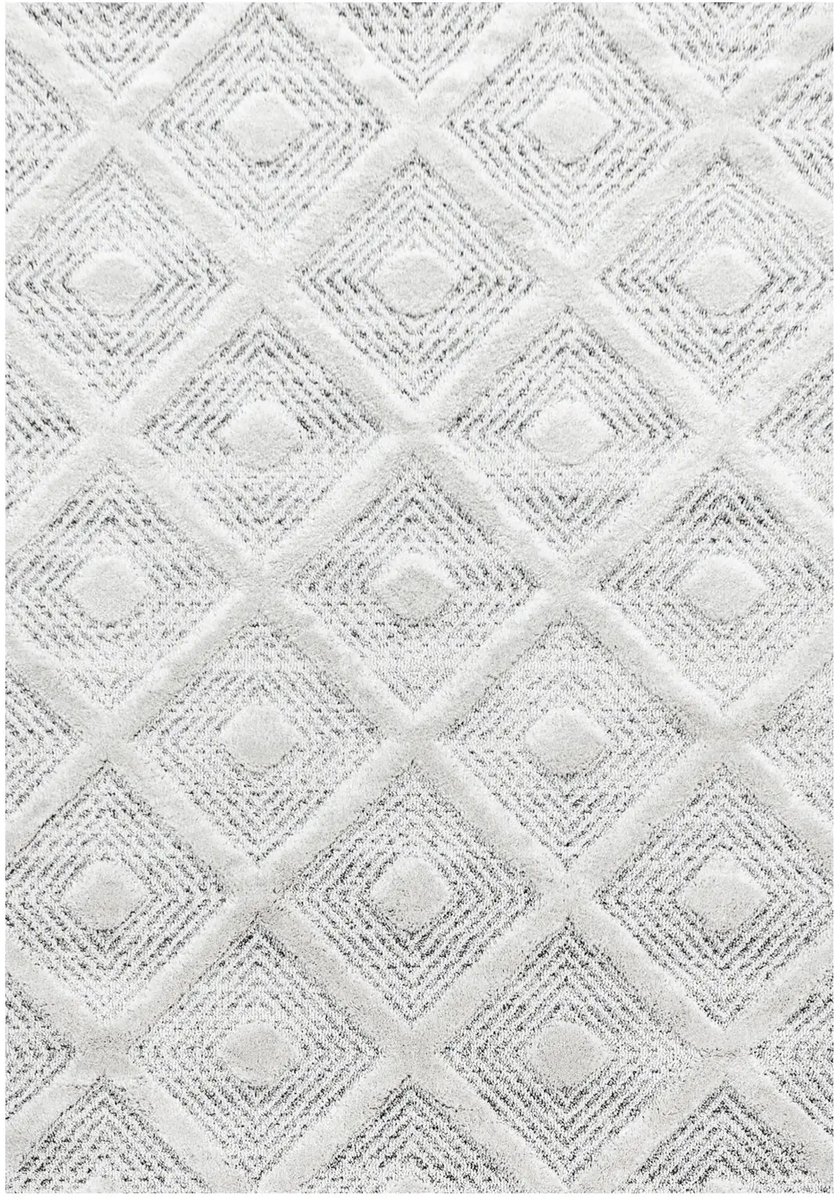 Dutch XXL Scandinavisch Vloerkleed | Tapijt | Pisa | Diamanten | Grijs | 140x200 cm