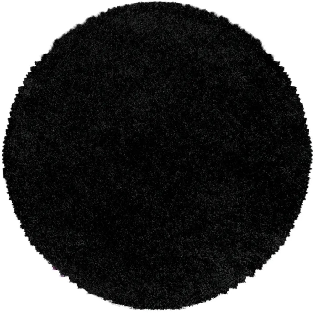Dutch XXL Rond Hoogpolig Vloerkleed | Tapijt | Shaggy | Sydney | Uni | Zwart | 160x160 cm