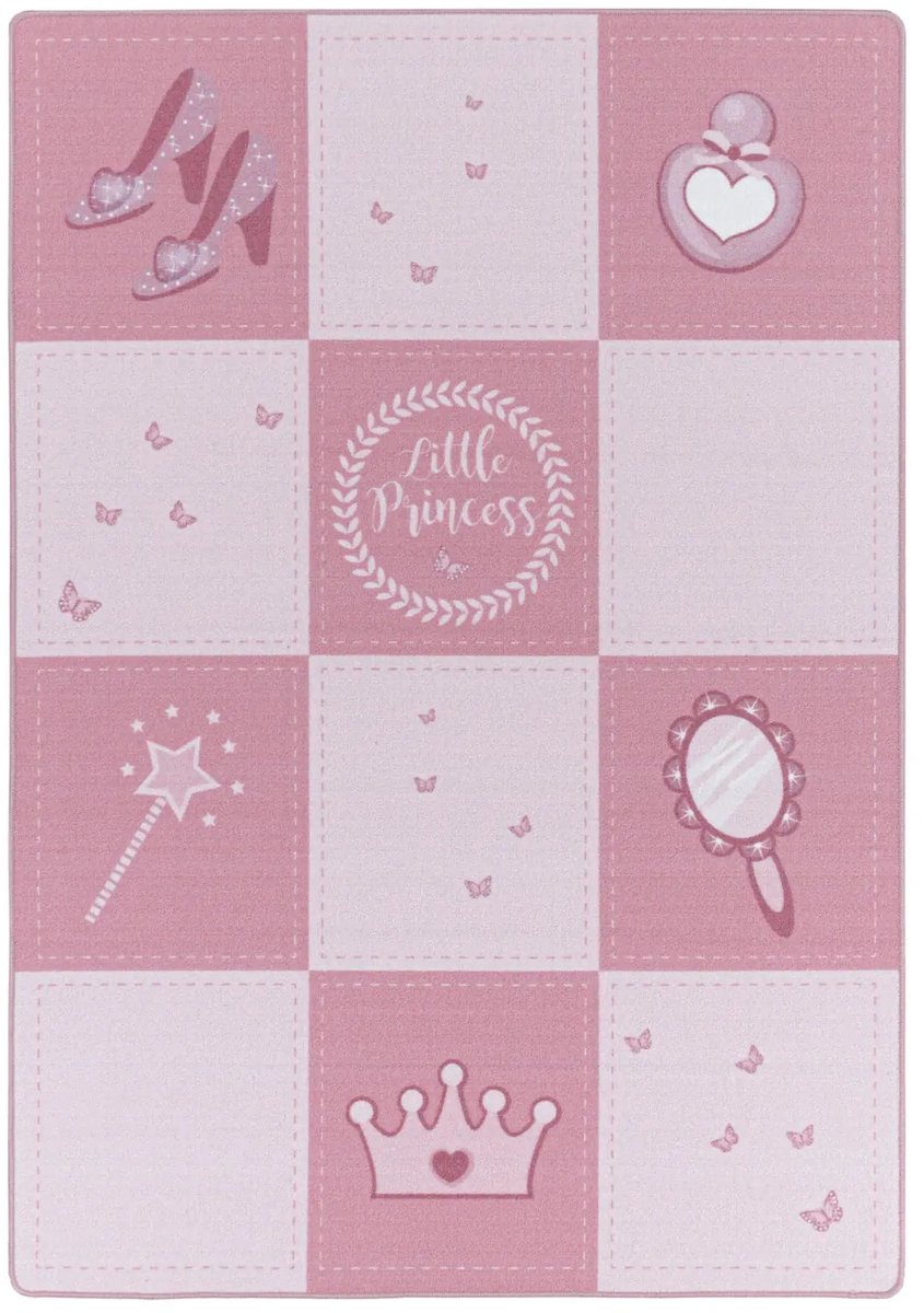 Dutch XXL Kindervloerkleed | Tapijt | Play | Prinses | Roze | 100x150 cm