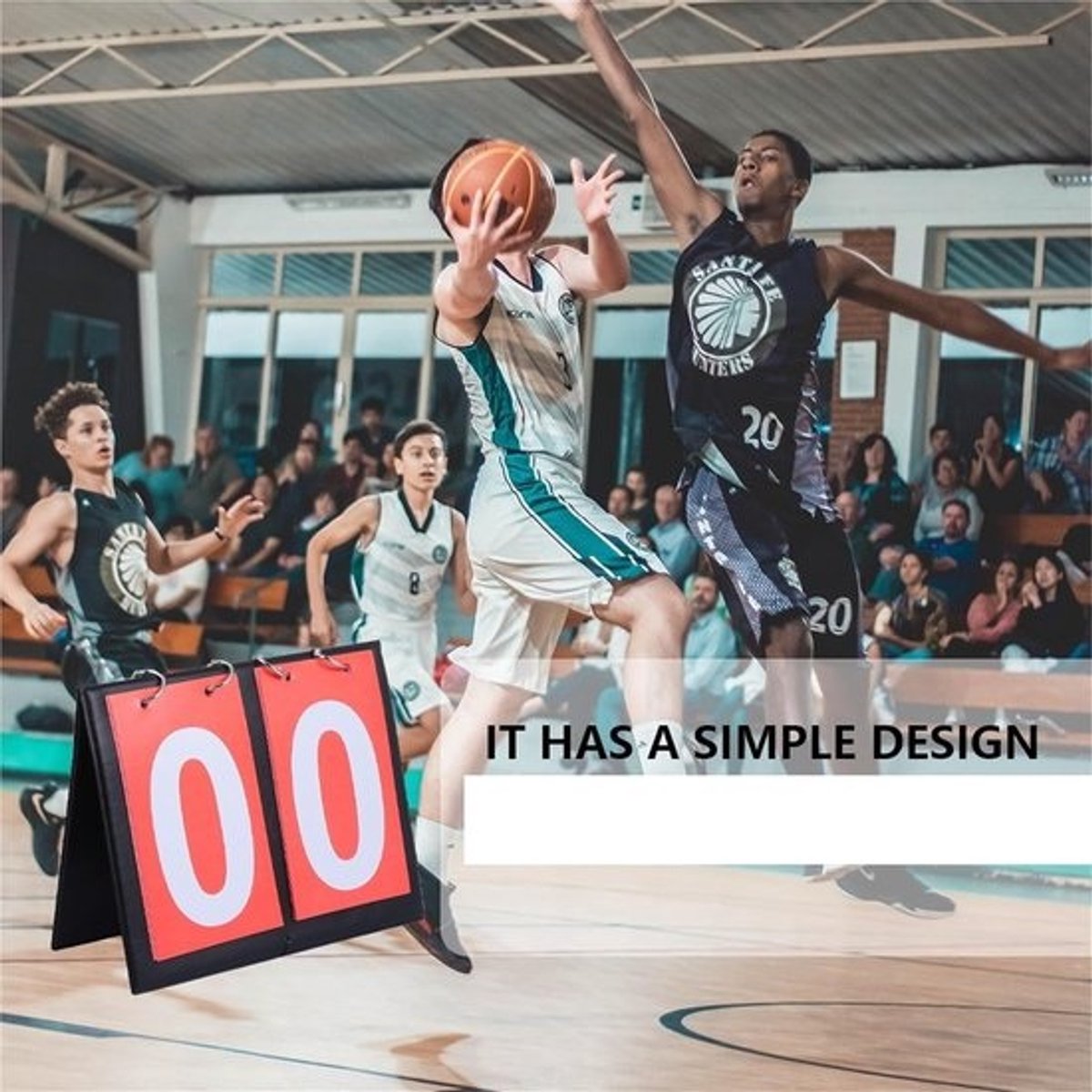 Flip Scorebord Basketbal - Scorekeeper Sport - Wedstrijden Bijhouden - Dubbelzijdig Handmatig - 202 x 163 cm - Zwart