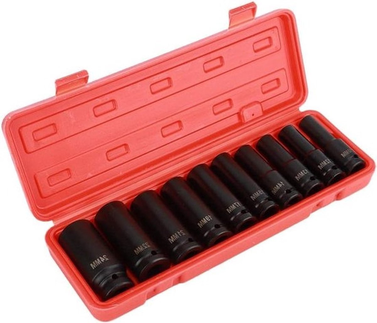 Professionele 10-delige diepte impact hex socket set met adapters voor garage en werkplaats DIY reparaties