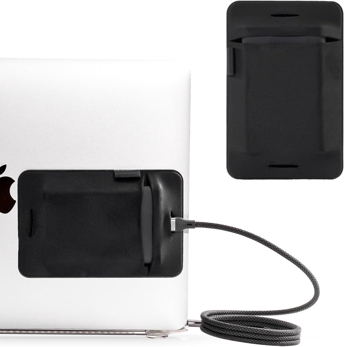 Draagbare Laptop Tas met Zelfklevende Binnenkant voor Externe SSD - Zwart en Handig voor Reizen
