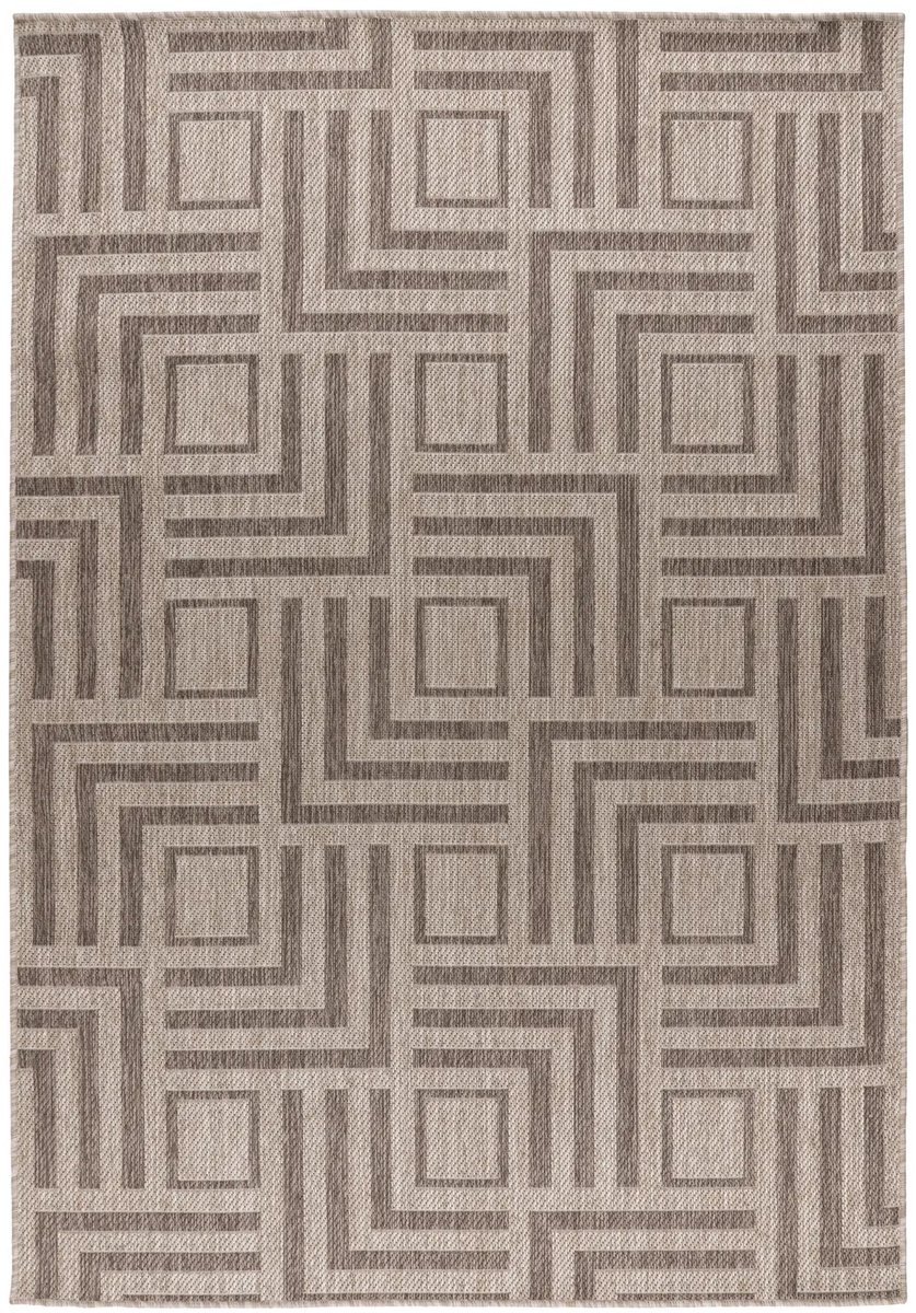 Dutch XXL Buitenkleed | Casa | Geometrisch | Taupe | 120x170 cm | Buitentapijt | Tuintapijt